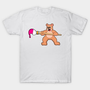 Bear at Painting with Brush & Paint T-Shirt